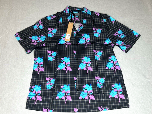 $180 Mens KSUBI Low Res Resort SS Camp Shirt Floral Gray Multi Size Large NEW - Picture 2 of 10