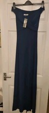 (B) Love Navy Blue Bodycon Maxi Dress Evening Gown Prom Dress With Split Size XS