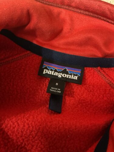 Patagonia Tech Fleece Jacket Mens Sz Small Red Full Zip Fleece Logo - Picture 3 of 12