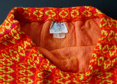 1960's Vintage HIPPIE MOD Psychedelic Hendrix KNIT SWEATER VEST SKIRT / Girls 12 - Picture 7 of 7