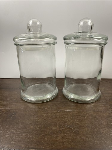 Clear Glass ~ Apothecary Jar w/Lid ~ 5 Dia. x 10 Tall ~ Storage Canister Set 2 - 第 1/7 張圖片