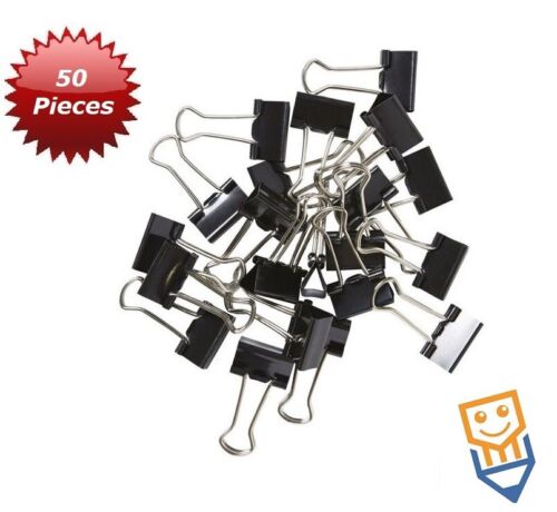 BULLDOG Foldback CLIP 19 25 32 41 51 mm PAPER BINDER Removable METAL GRIPS - Picture 12 of 13