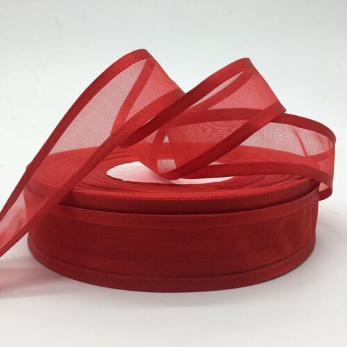 Red Organza Ribbon-Wedding Christmas Decor Gift Wrapping Ribbons DIY Craft 5Yard