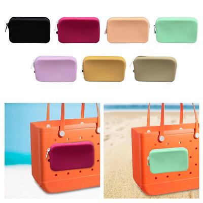 Silicone Insert Purse for Beach Tote Bag Waterproof Handbag Zipper