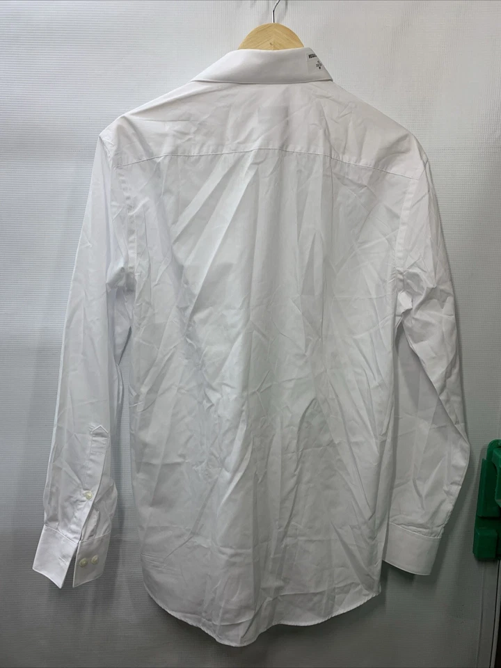 Van Heusen 男式常规版型白色纽扣正装衬衫 M 码长袖领 — 第 2/4 张图片