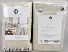 Hotel Collection Linen Blend Dobby Diamond 2 STANDARD Quilted Pillowshams Natura
