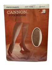 Vintage Cannon Stretch Seamless Stockings Size B Medium Soft Tone New Sealed