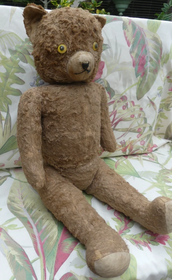 OURS ancien , Rembourrage paille, vers 1930, Teddy Bear 57 cm Steiff , Martin? - Photo 3/4
