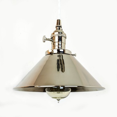 Mid Century Light Pendant Light Nickel Plug In Lamp Modern Hanging