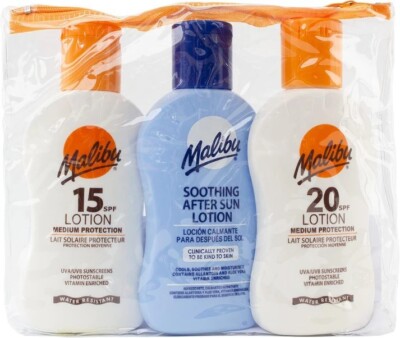 Travel Sun Care Kit - LSF 15 & 20 Sonnenlotionen + Aloe Vera After Sun | 3 x 100ml