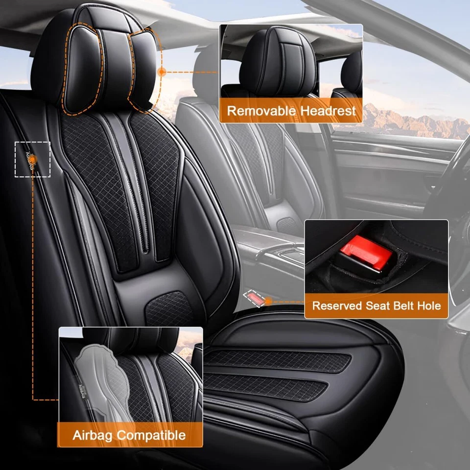 Car PU Leather 5-Seat Covers Front&Rear Cushion For Chevrolet Equinox 2011-2024 Foto 4 de 4