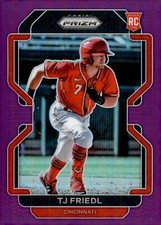2022 Panini Prizm - Tier II T.J. Friedl #200 Purple Prizm (RC)