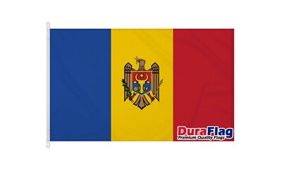 MOLDAWIEN 5X3 HOCHWERTIGE FAHNE (150cm X 90cm) DURAFLAG mit CLIPS / HAKEN