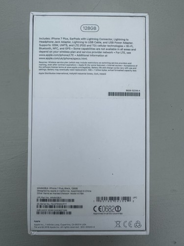 Original Apple iPhone 7 Plus 128GB empty box ONLY w/o charging cable or plug - Zdjęcie 3 z 6