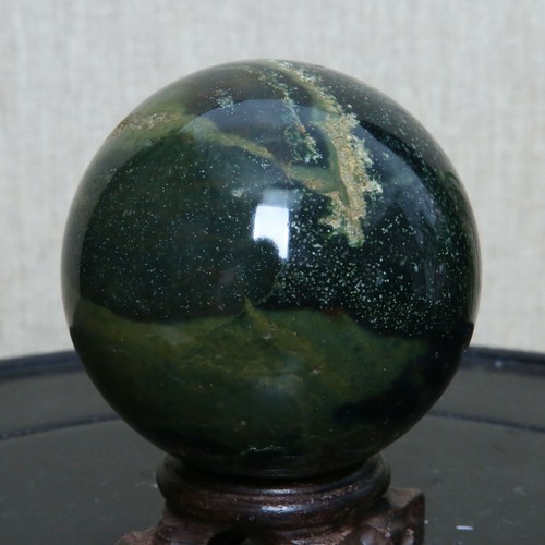 B1830-68mm-439g Amazing natural Ocean Jasper Orbicular Sphere Reiki Crystal Ball - Picture 9 of 12