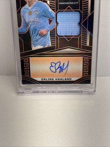 2023-24 Panini Obsidian Soccer Erling Haaland Obsidian Patch Auto Orange #01/25 - Picture 2 of 6
