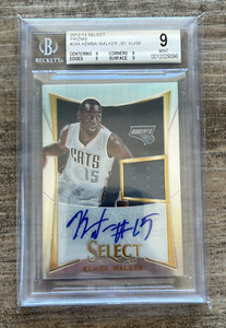 2012-13 Select Kemba Walker #244 Rookie Patch Auto Silver Prizm #'d/99 RPA BGS 9
