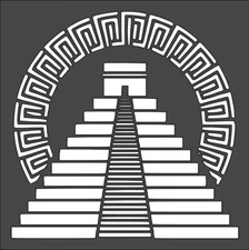 1- 5.5x5.5 inch Stencil, (NB-93) Mayan Pyramid (6mil)*****