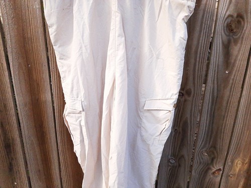 Women's ANRABESS OVERSIZED OVERALLS JUMPSUIT Cargo Pocket Nylon XL Beige NEW - Picture 8 of 9