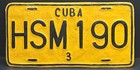 Plaque d'immatriculation cubaine en papier mâché fait main HSM 190