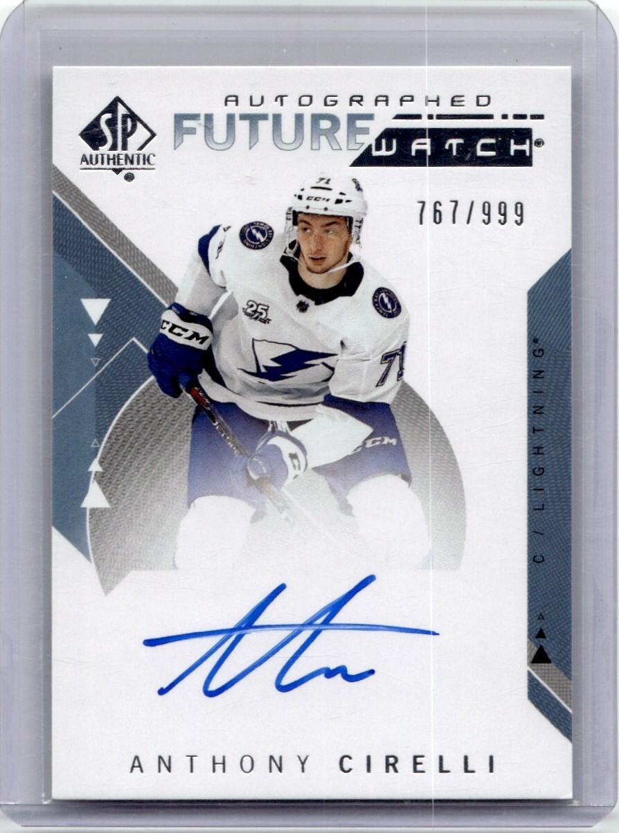 2018-19 SP Authentic Future Watch Autograph Rookie Anthony Cirelli RC Auto /999