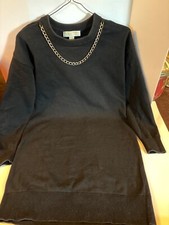 Michael Kohrs gorgeous black sweater dress w/ gold chain medium