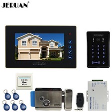 JERUAN 7" LCD RFID Video Door Phone Doorbell Intercom System Camera Touch Key