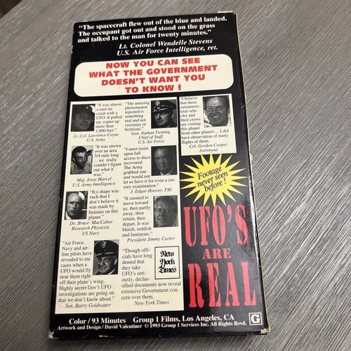 UFOS ARE REAL VHS 1993 ALIEN DOCUMENTARY- GOV'T MILITARY CONSPIRACY - Imagen 2 de 4