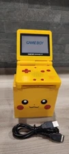 Nintendo Gameboy Advance SP Pikachu Pokémon Reshell *Glass Screen & New Battery*