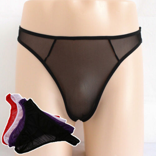 Mens T-back Briefs Underwear Thong G-string Panties Mesh See-through Sexy Pouc ♢ - Bild 4 von 28