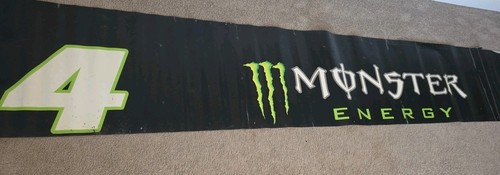 #4 Ricky Carmichael Monster Energy NASCAR Race Used Pitwall Banner 19 Ft Long - Imagen 1 de 8