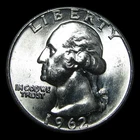 1962 Silver Washington Quarter Dollar ---- Gem BU Coin ---- #PP718