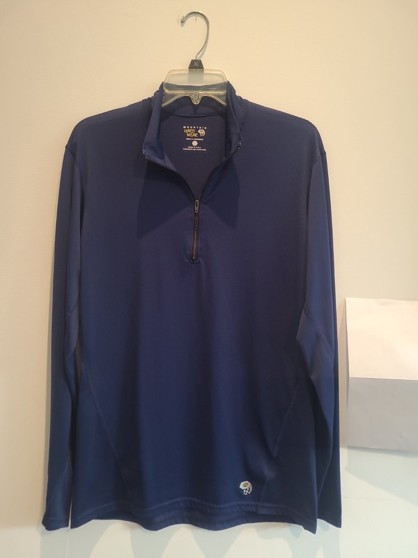 Mountain Hardware Ultralight Base Layer - Men's Large - 1/4 Zip - Blue