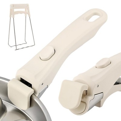 Removable Pot Handle AntiHot Bowl Clip Universal Detachable Cream White Pan