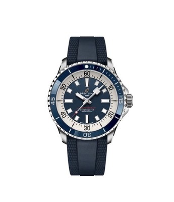 Breitling Superocean 42mm Silver 2025 Brand New Blue Band Men's Watch A17375