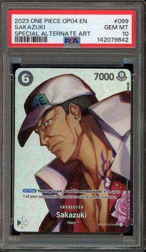 One Piece CCG Sakazuki OP04 Special Alternate Art OP02-099 PSA 10 Gem Mint