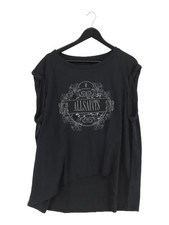 Image of AllSaints Women's T-Shirt L Black 100% Cotton Basic New with tags