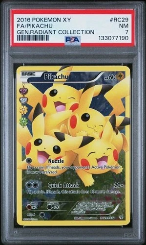 PSA 7 2016 POKEMON XY GENERATIONS RADIANT COLL #RC29 FULL ART/PIKACHU