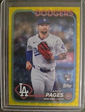 2024 TOPPS UPDATE ANDY PAGES YELLOW CRACKLE ROOKE CARD #/50 LA DODGERS 