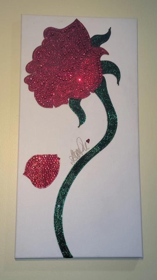 Forever Red Rose Rhinestone Art - Image 2 of 3