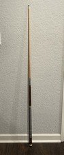 Vintage Mother Of Pearl Inlay 2 Piece Carved Wood Pool Cue Stick 57" w/ Case
