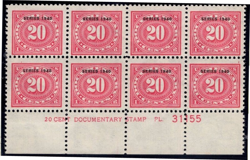U.S. - R271 - Plate Number Block of 8 -  Very Fine - Never Hinged