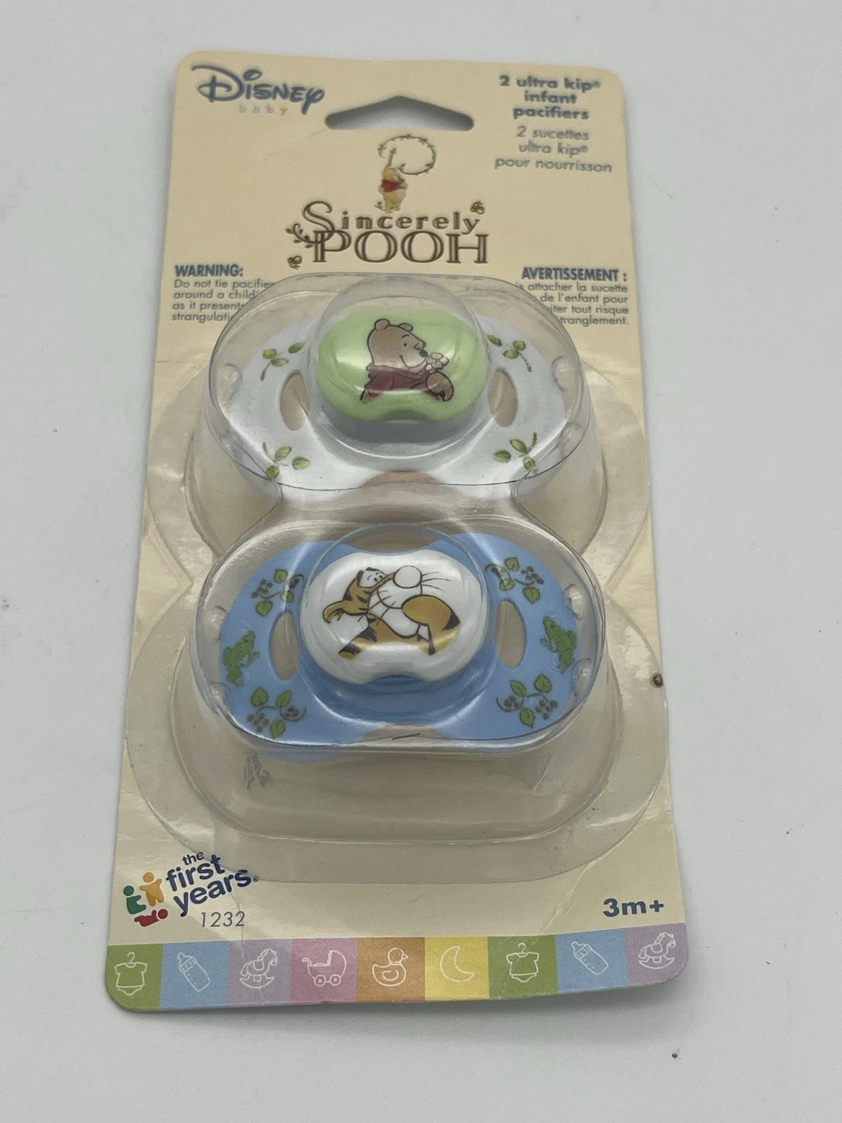 First Years Disney Baby 2 Ultra Kip Infant Pacifiers Winnie the Pooh Tigger 3m+
