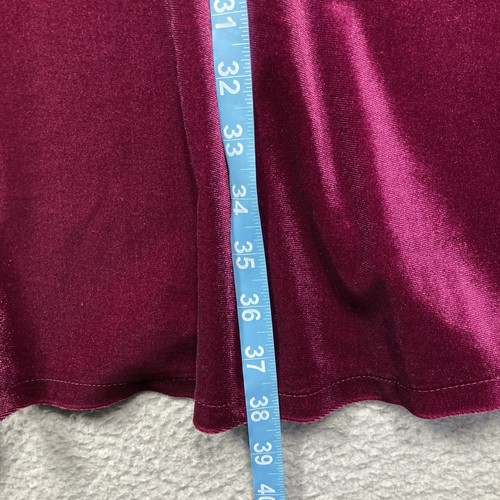 Old Navy Dress Women's XXL Magenta Velvet Knee Length Tunic Long Sleeve Stretch - Picture 3 of 10