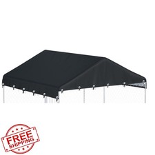 Outdoor Dog Kennel Cover 10x10ft Black Waterproof Oxford No Frame
