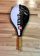 Wilson Federer Titanium Tennis Racket 4 3/8 Grip L3 Red White Black w Case Cover