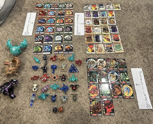 Bakugan Lot Of 95 Mixed Figures/Magnet Cards / Regular Cards *Some Repeat Cards
