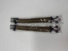 Paracord Survival Bracelet, Brown, 10 Pack