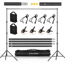 Backdrop Stand for Parties, 8.5x10ft Adjustable Background Support System for...