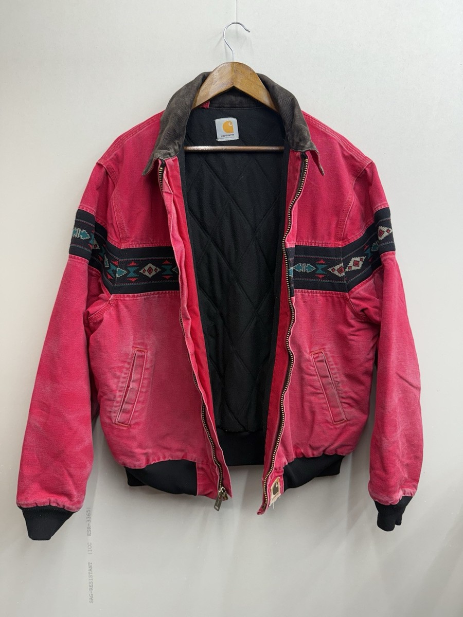 Vintage Carhartt Jacket Men's L Red Aztec Navajo Southwestern